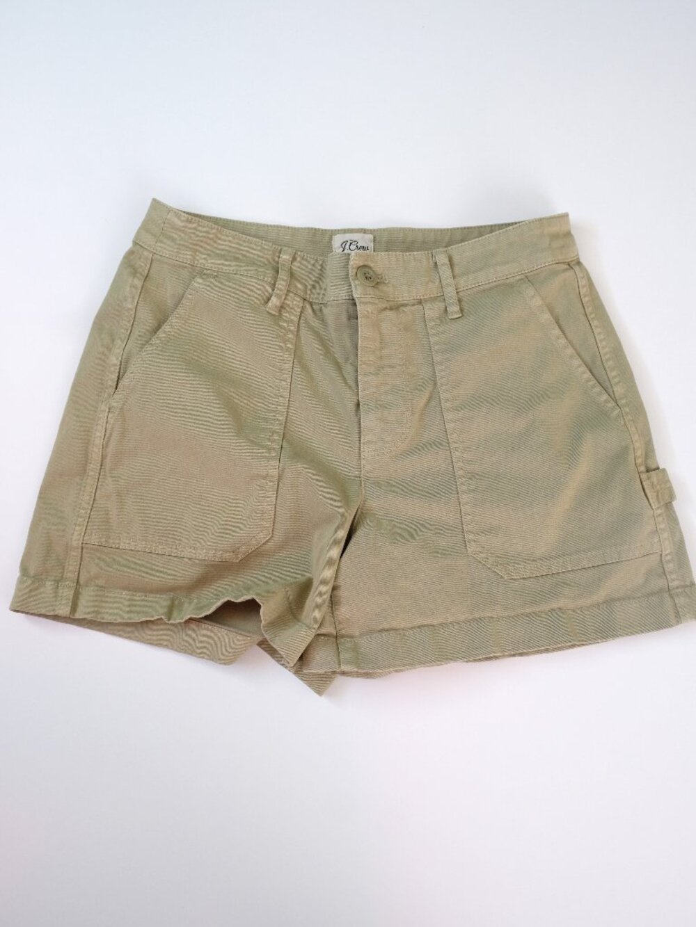 EUC J CREW Foundry Pocket Chino Shorts sz 4 Pale Green Cotton